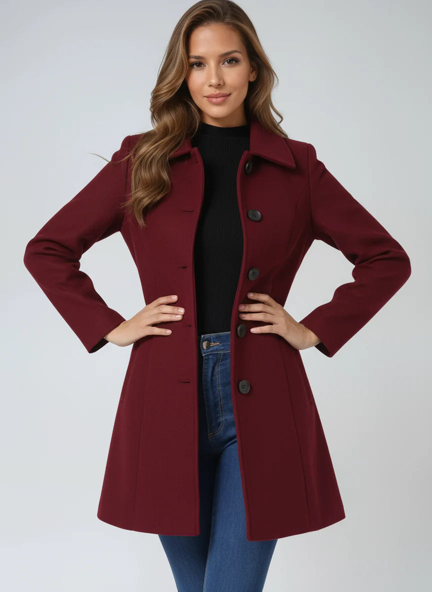 Esther | Women's Button Front Single Breasted Pockets Trench Coat