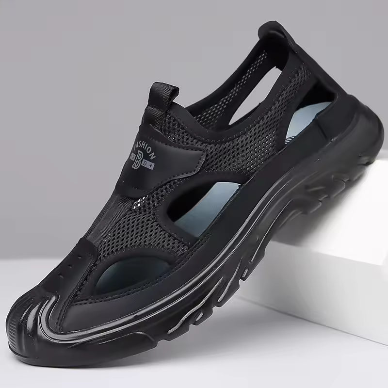 Etienne | Men's Mesh Slip-On Cut Out Closed Toe Sandals