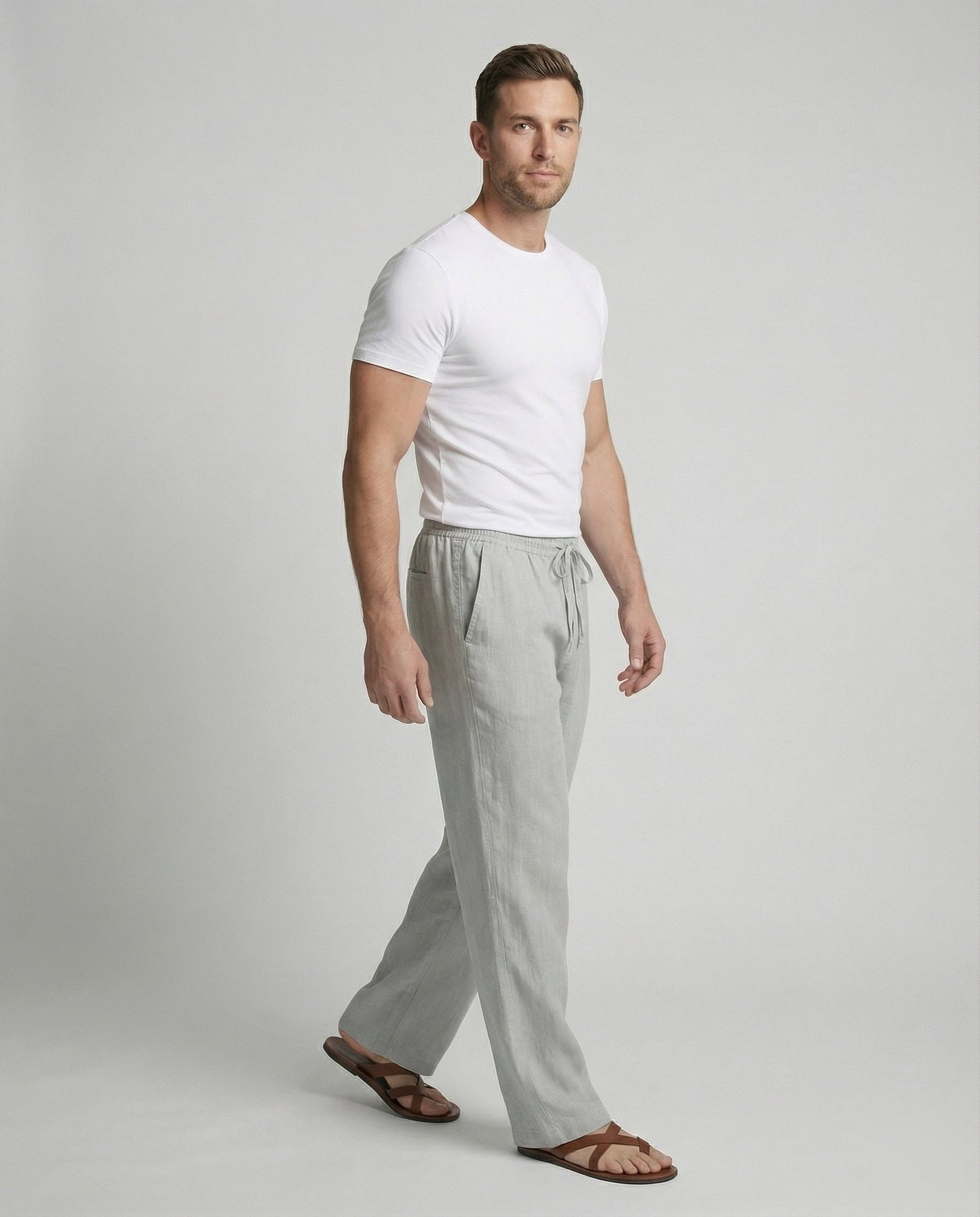 Everett | Men's Elastic Waist Drawstring Summer Trousers