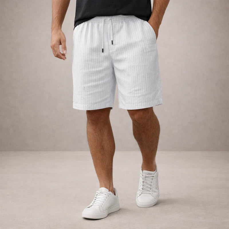 Fabrizio | Men's Striped Adjustable Drawstring Pockets Summer Shorts