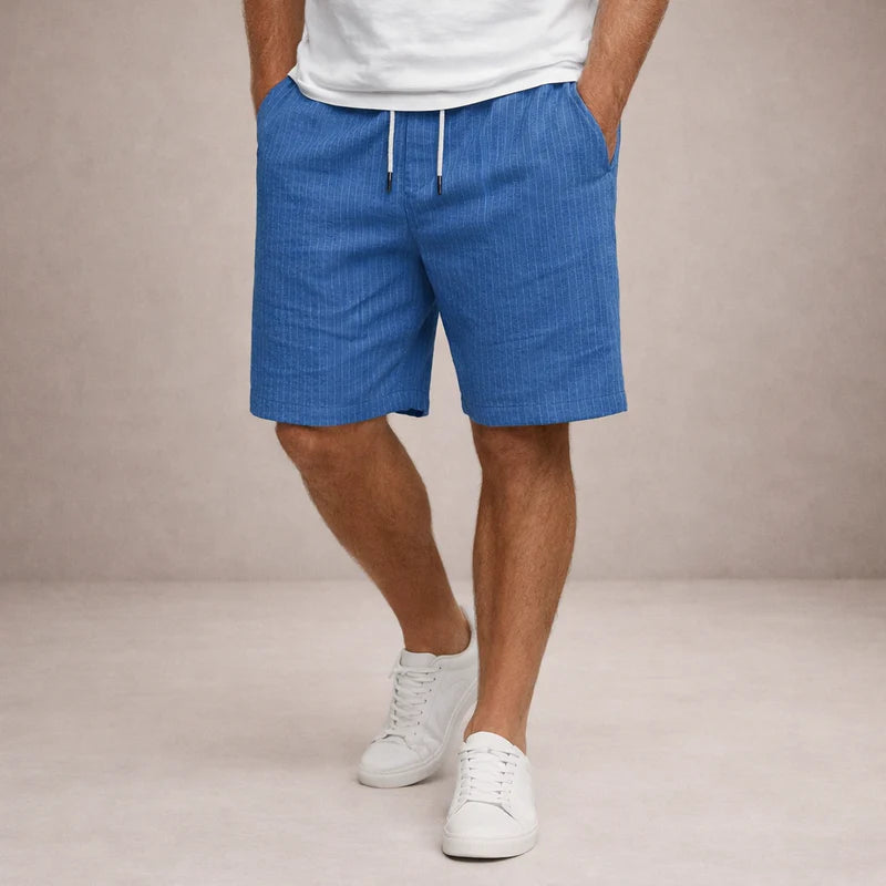 Fabrizio | Men's Striped Adjustable Drawstring Pockets Summer Shorts