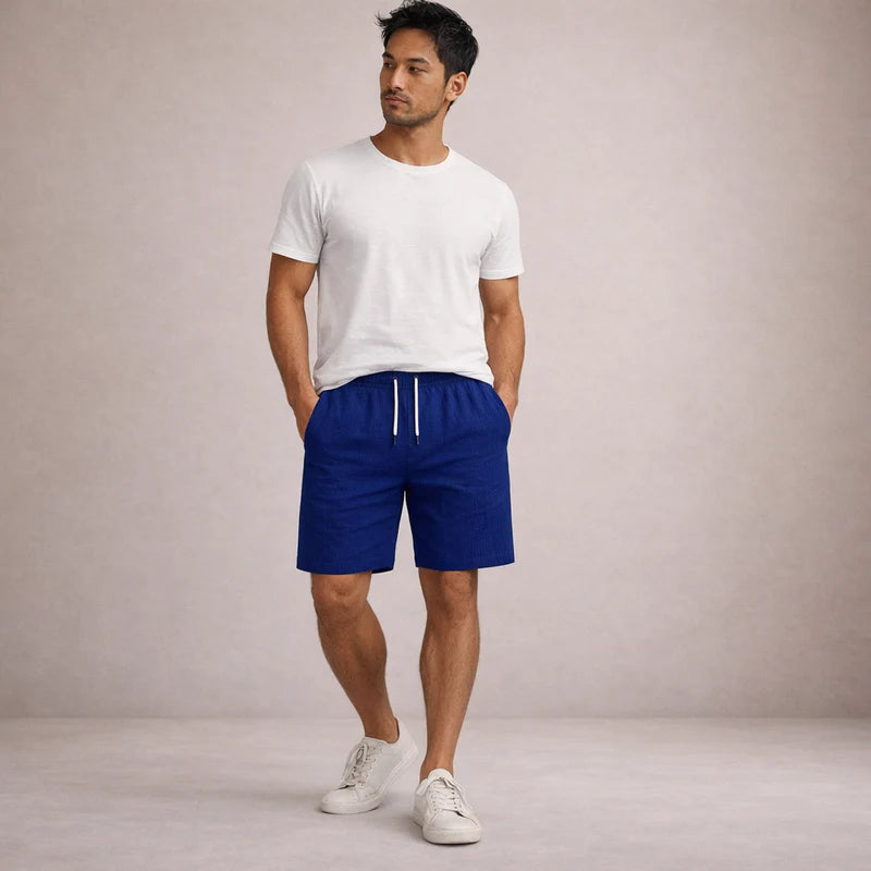 Fabrizio | Men's Striped Adjustable Drawstring Pockets Summer Shorts