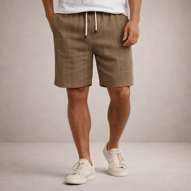 Fabrizio | Men's Striped Adjustable Drawstring Pockets Summer Shorts