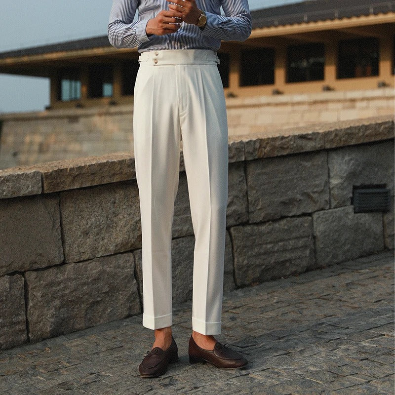 Fernando | Men's Straight Leg Pleated High Waist Dress Pants