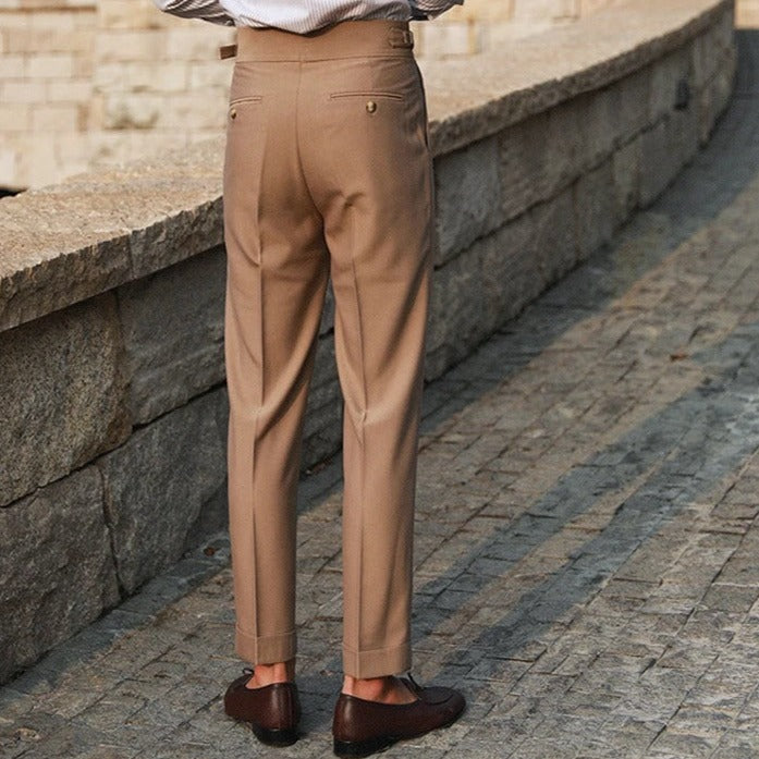 Fernando | Men's Straight Leg Pleated High Waist Dress Pants