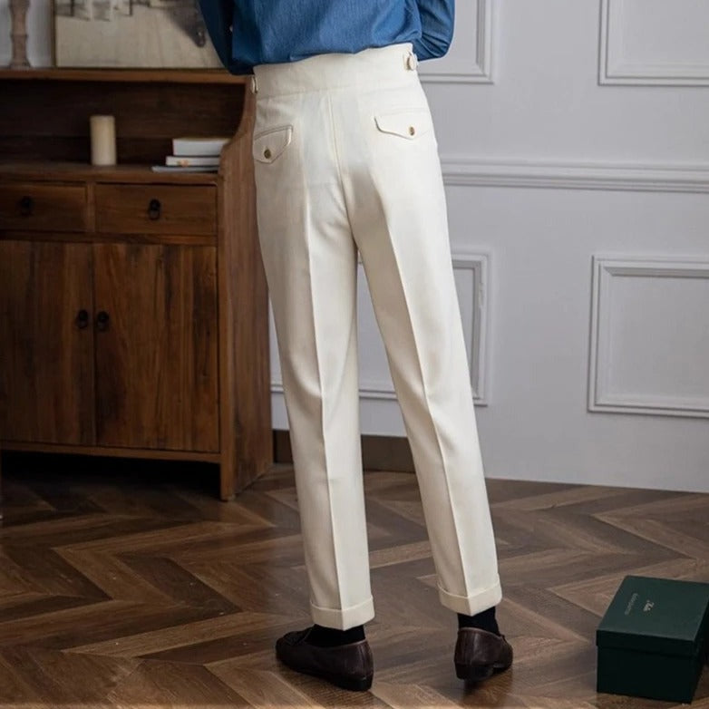 Fletcher | Men's Straight Leg Pleated High Waist Dress Pants