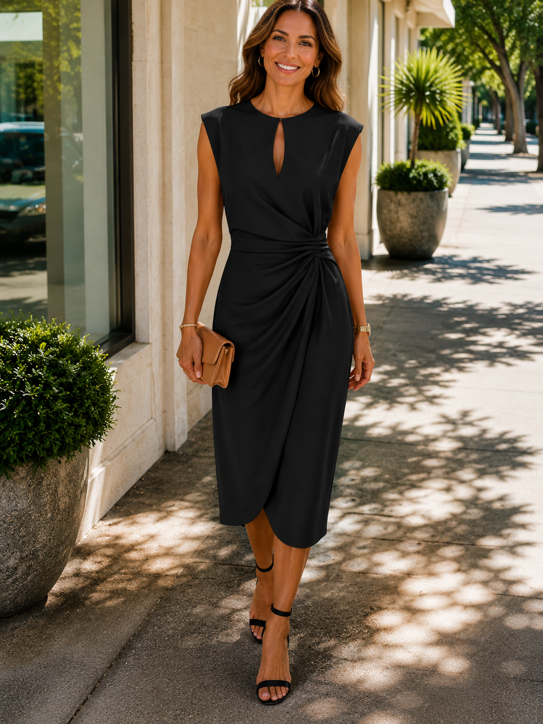Fleur | Women's Round Neck Sleeveless Wedding Guest Dress