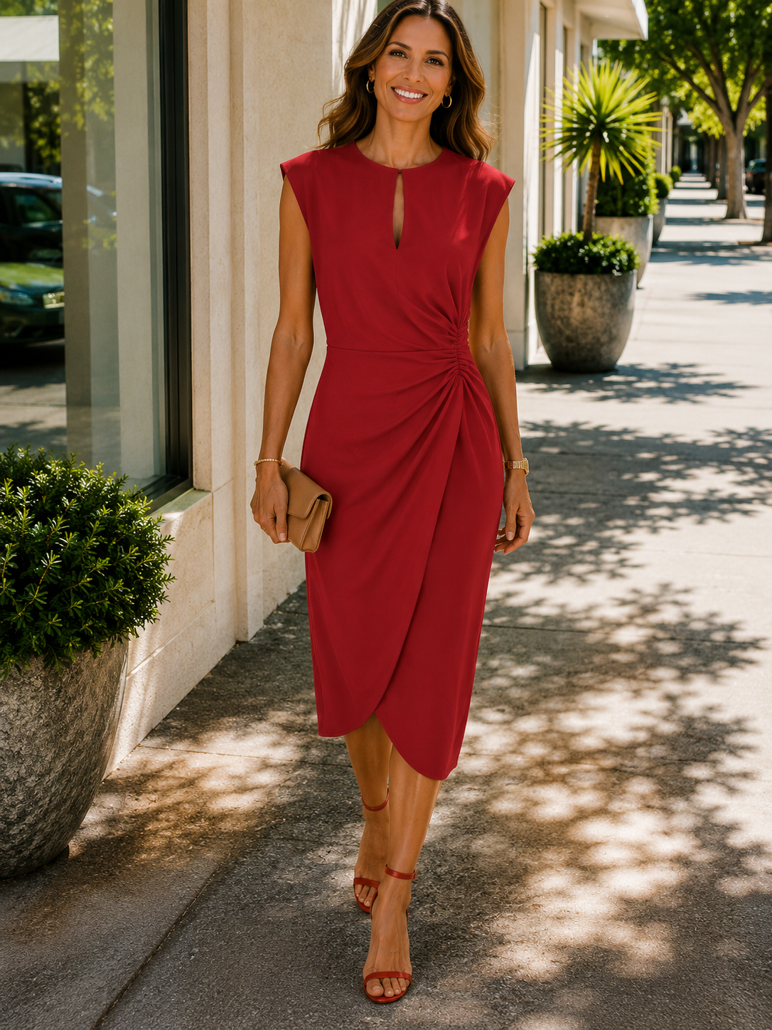 Fleur | Women's Round Neck Sleeveless Wedding Guest Dress