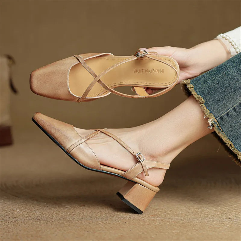 Florence | Women’s Low Profile Block Heel Slingback Sandals