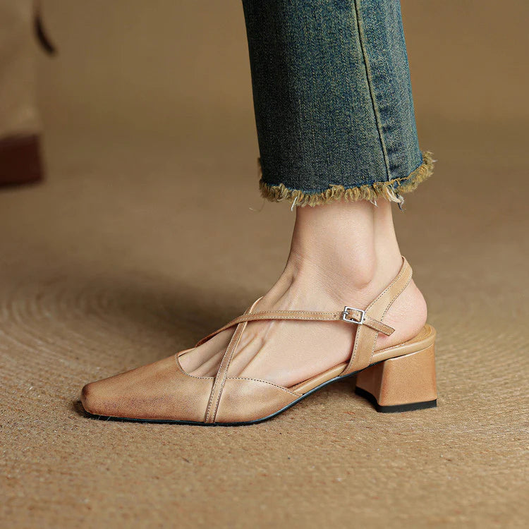Florence | Women’s Low Profile Block Heel Slingback Sandals