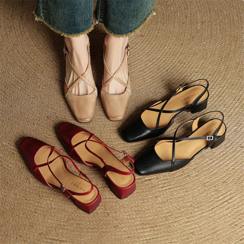 Florence | Women’s Low Profile Block Heel Slingback Sandals
