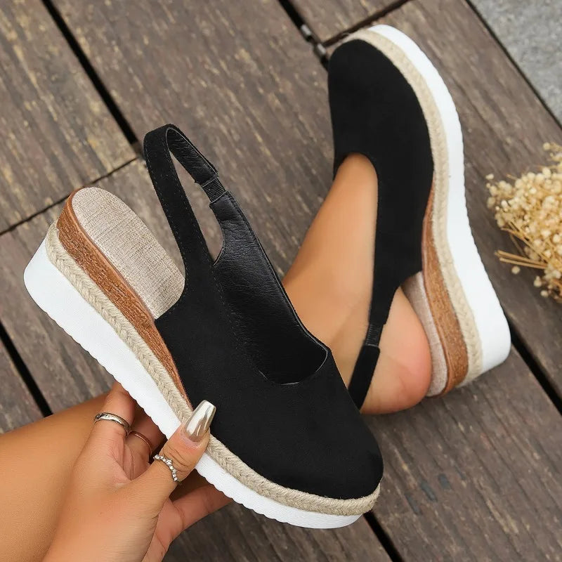 Florence | Women’s Round Toe Slingback Platform Wedge Sandals