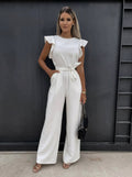 Florence | Women’s Waist Tie Ruffled Sleeve Summer Jumpsuit