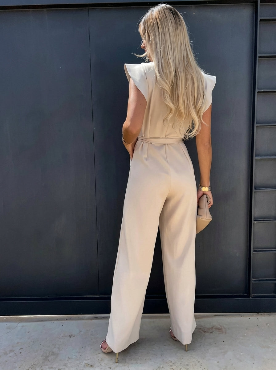 Florence | Women’s Waist Tie Ruffled Sleeve Summer Jumpsuit