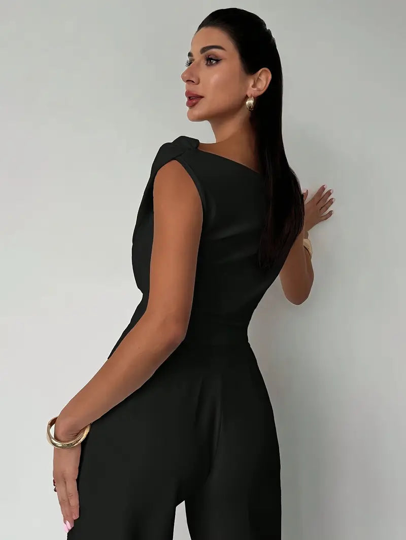 Francesca | Women's Sleeveless Draped Off Shoulder Blouse