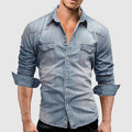 Francis | Men's Buttoned Pointed Collar Denim Shirt