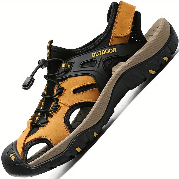 Fraser | Men's Adjustable Strap Closed Toe Slip On Summer Sandals