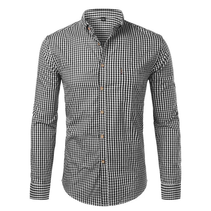 Frederich | Men's Slim Fit Checkered Long Sleeve Collared Shirt
