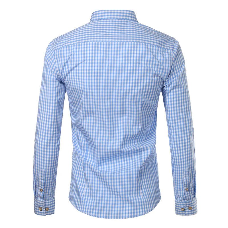 Frederich | Men's Slim Fit Checkered Long Sleeve Collared Shirt
