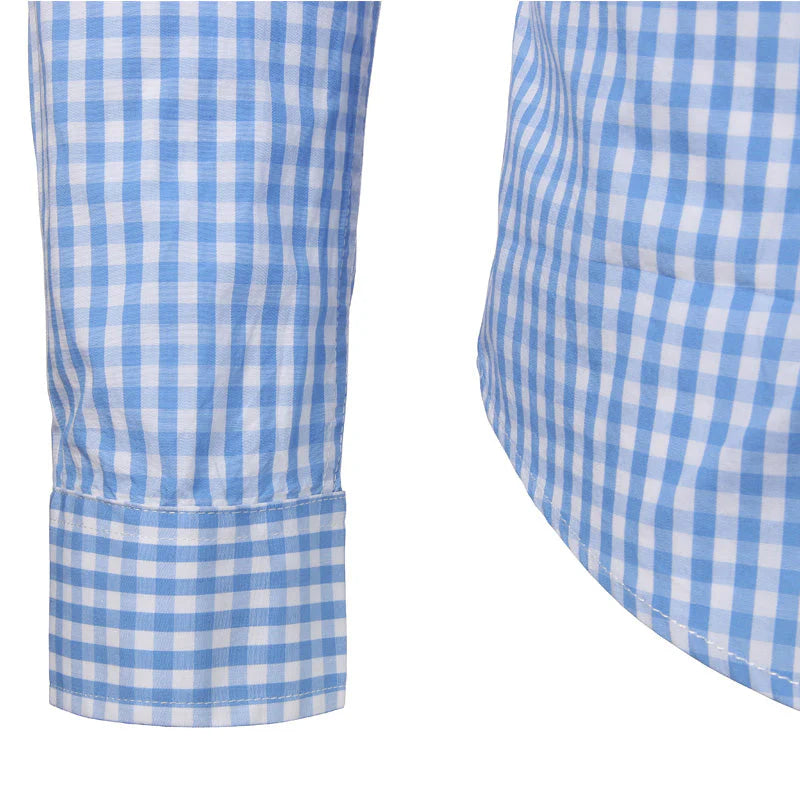 Frederich | Men's Slim Fit Checkered Long Sleeve Collared Shirt