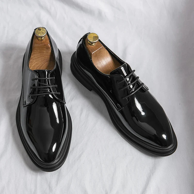 Gabriel | Men's Pointed Toe Derby Black Dress Shoes