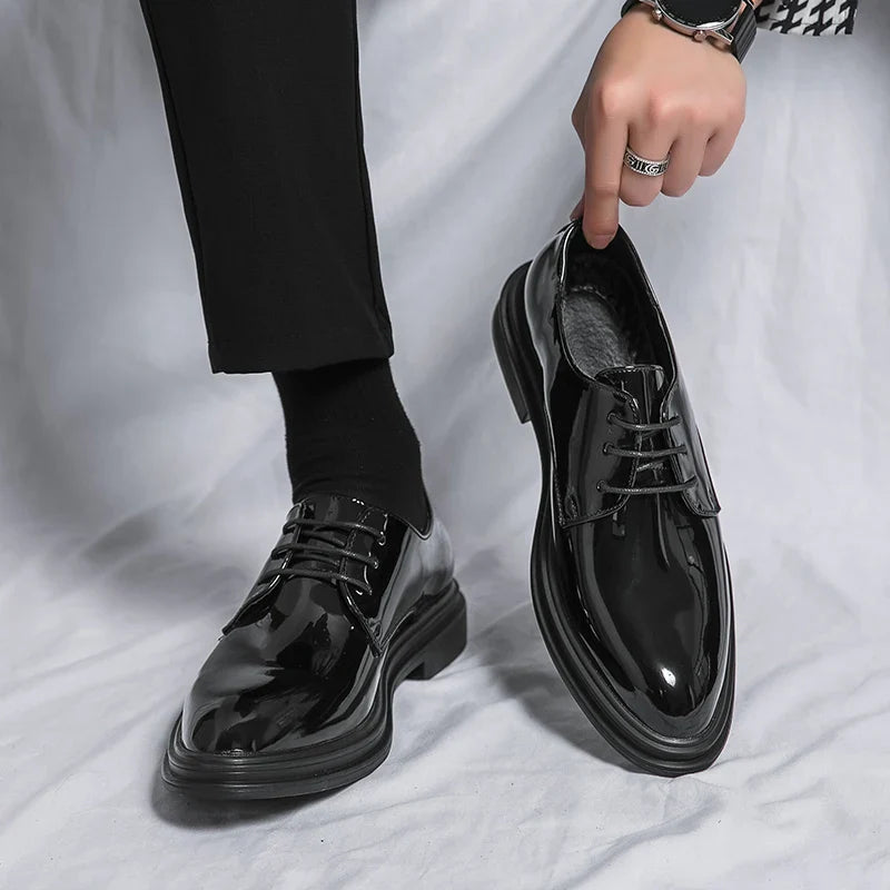 Gabriel | Men's Pointed Toe Derby Black Dress Shoes