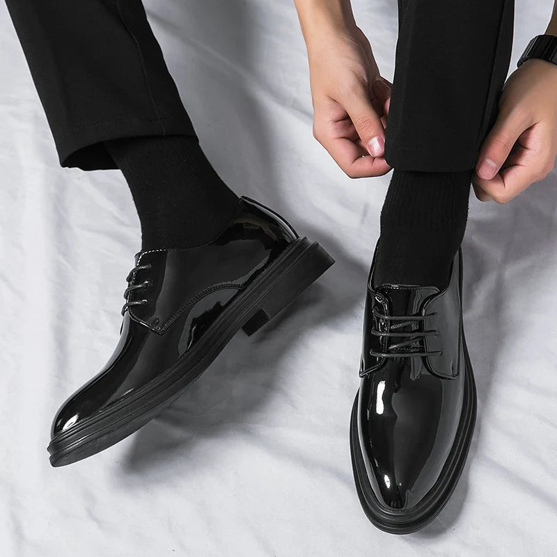 Gabriel | Men's Pointed Toe Derby Black Dress Shoes