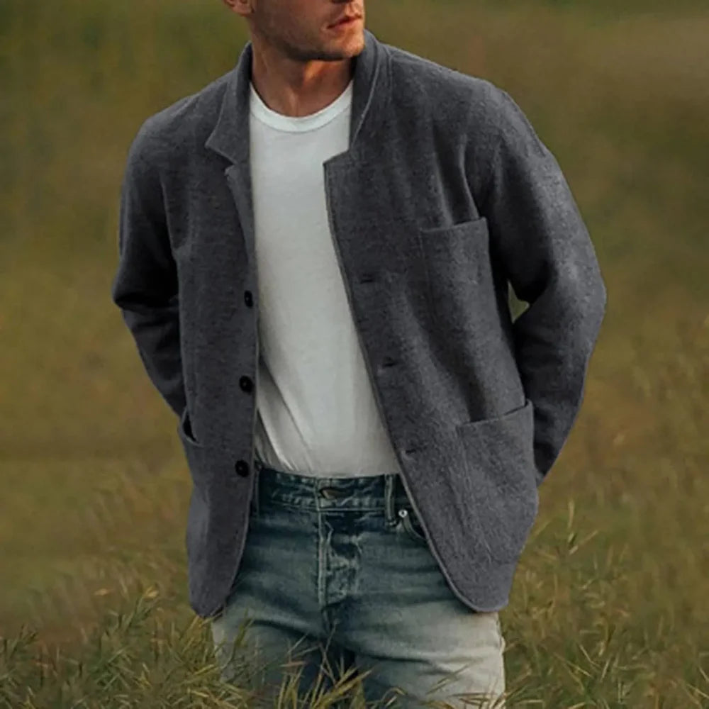 Garfield | Men's Button Front Long Sleeve Pocketed Blazer