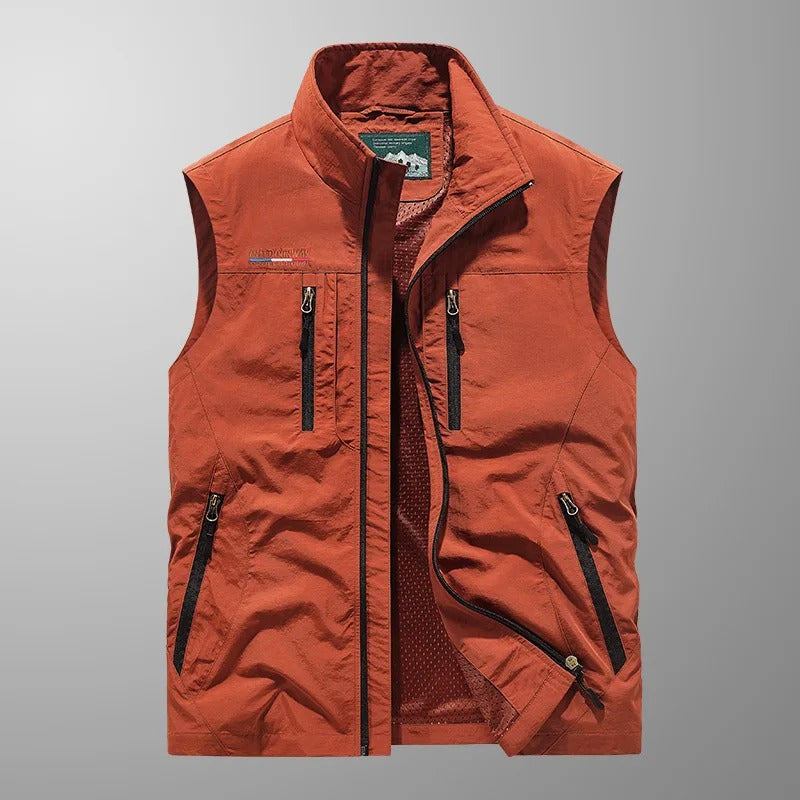 Geoffrey | Men’s Sleeveless Stand Collar Cargo Utility Vest