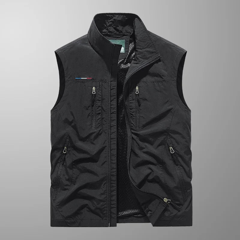 Geoffrey | Men’s Sleeveless Stand Collar Cargo Utility Vest