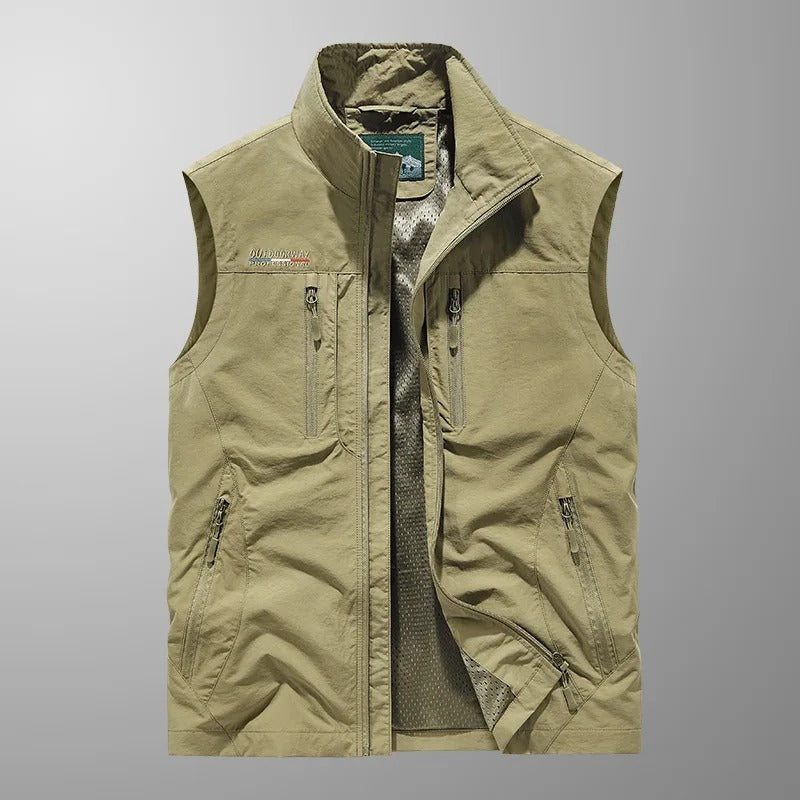 Geoffrey | Men’s Sleeveless Stand Collar Cargo Utility Vest