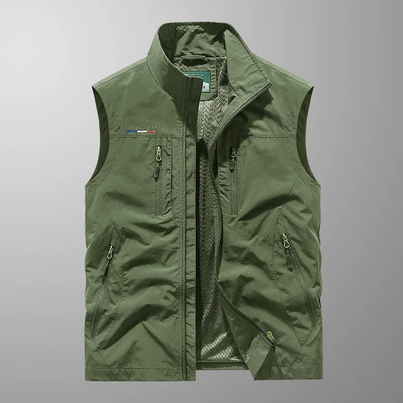 Geoffrey | Men’s Sleeveless Stand Collar Cargo Utility Vest