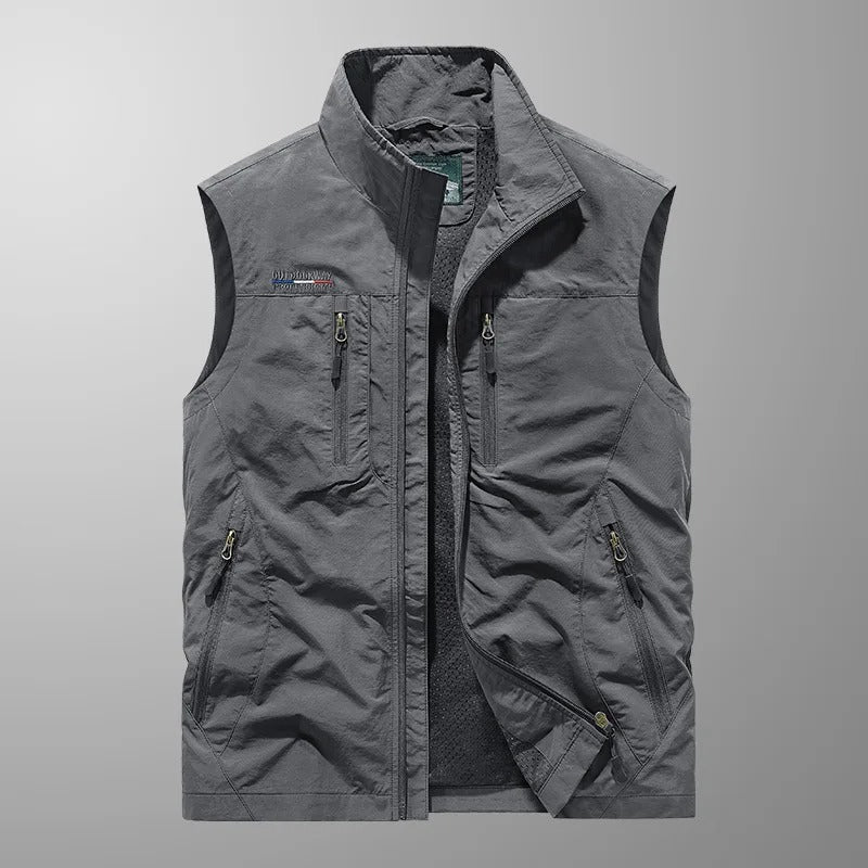 Geoffrey | Men’s Sleeveless Stand Collar Cargo Utility Vest