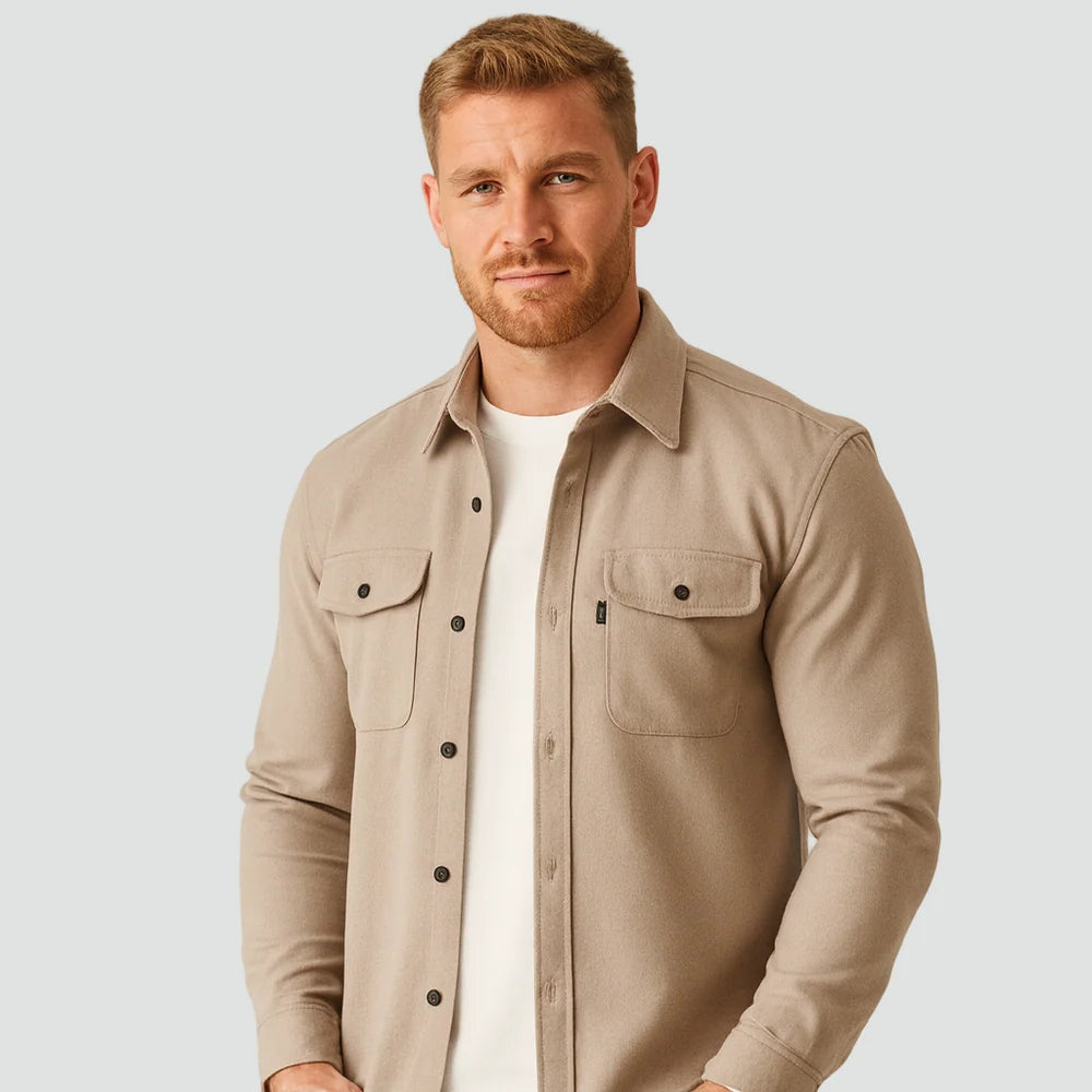 Georgio | Men’s Collared Long Sleeve Button Front Pockets Shirt