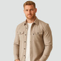 Georgio | Men’s Collared Long Sleeve Button Front Pockets Shirt