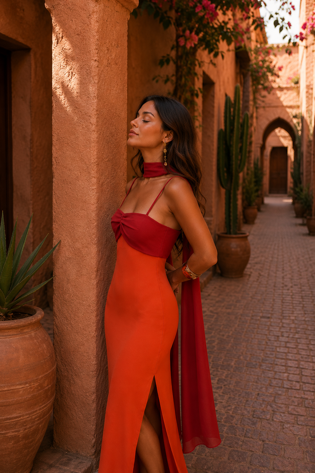 Gloria | Women’s High Slit Square Neck Draped Maxi Dress