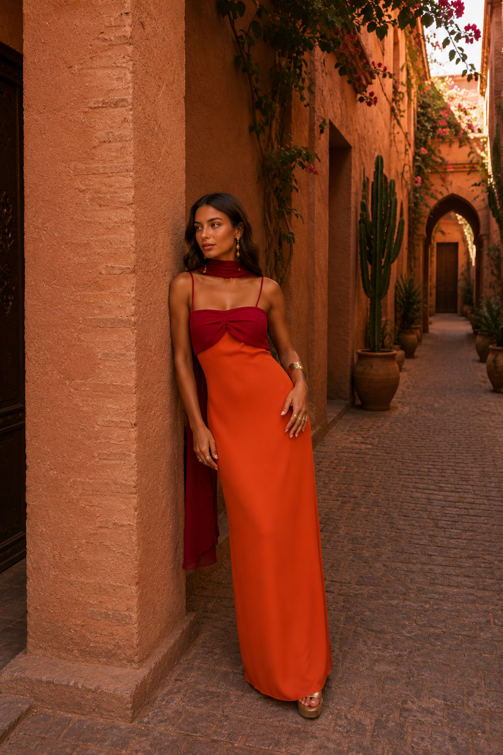 Gloria | Women’s High Slit Square Neck Draped Maxi Dress