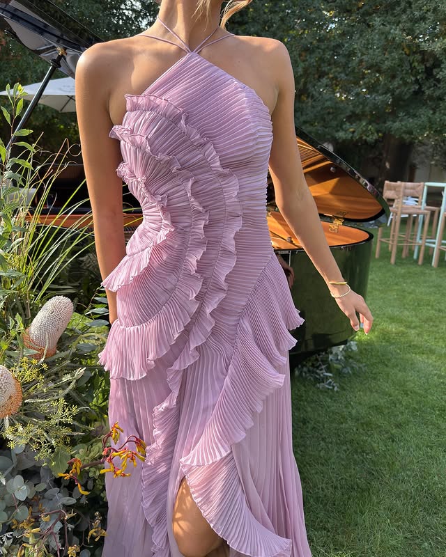 Grace | Women’s Halter Neck Sleeveless Wedding Guest Dress