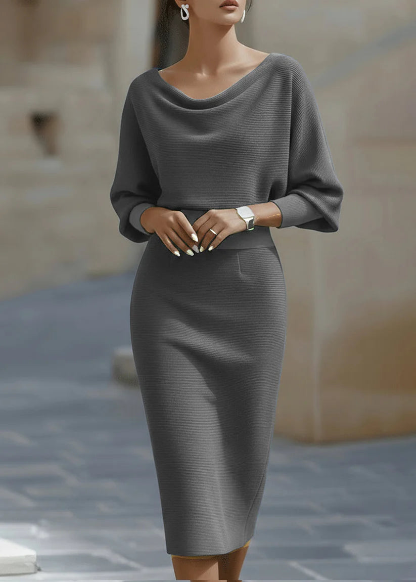 Avery | Women’s Cowl Neck Bodycon Midi Dress