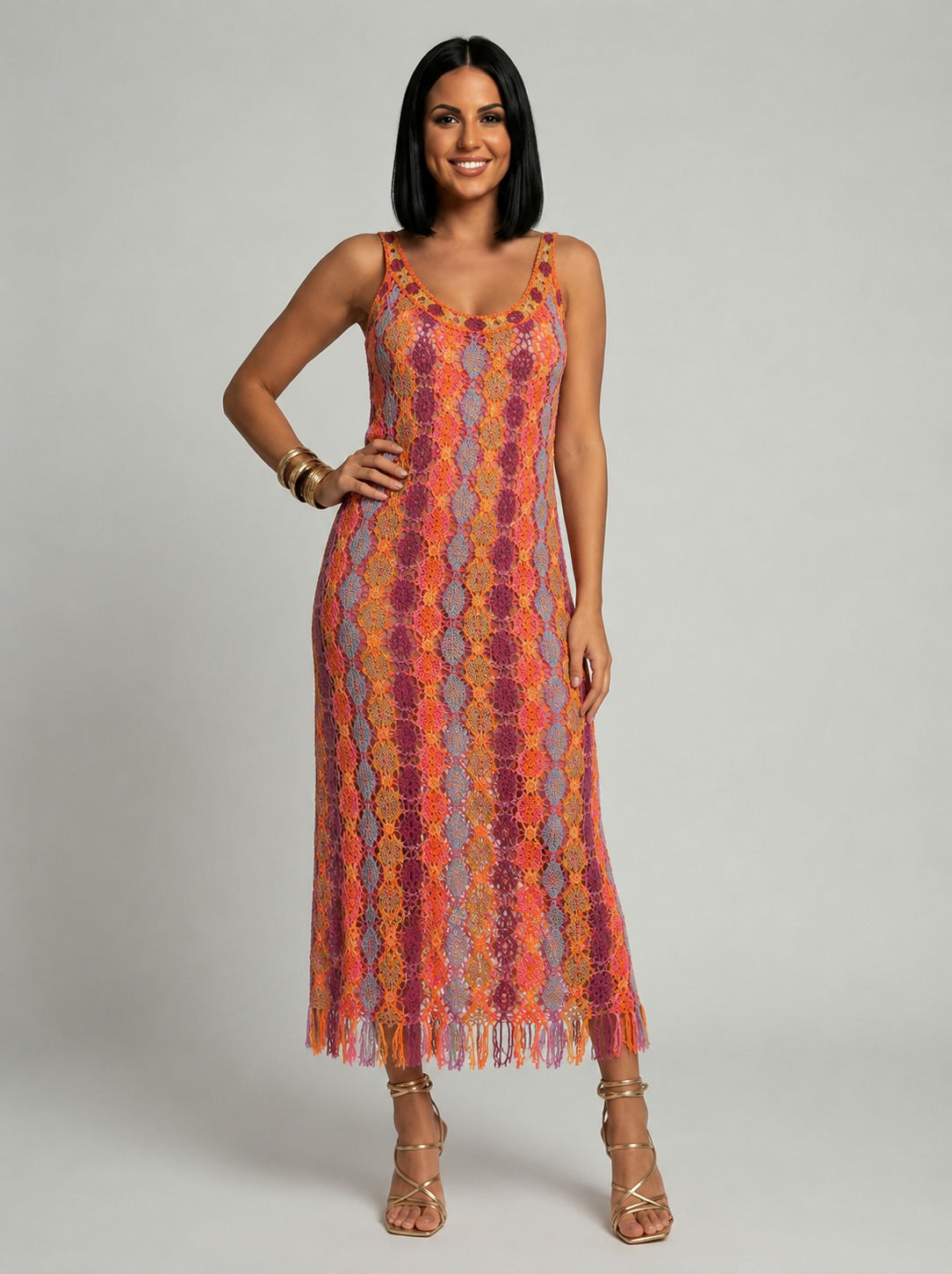 Hallie | Women’s Sleeveless Scoop Neck Flowy Midi Dress