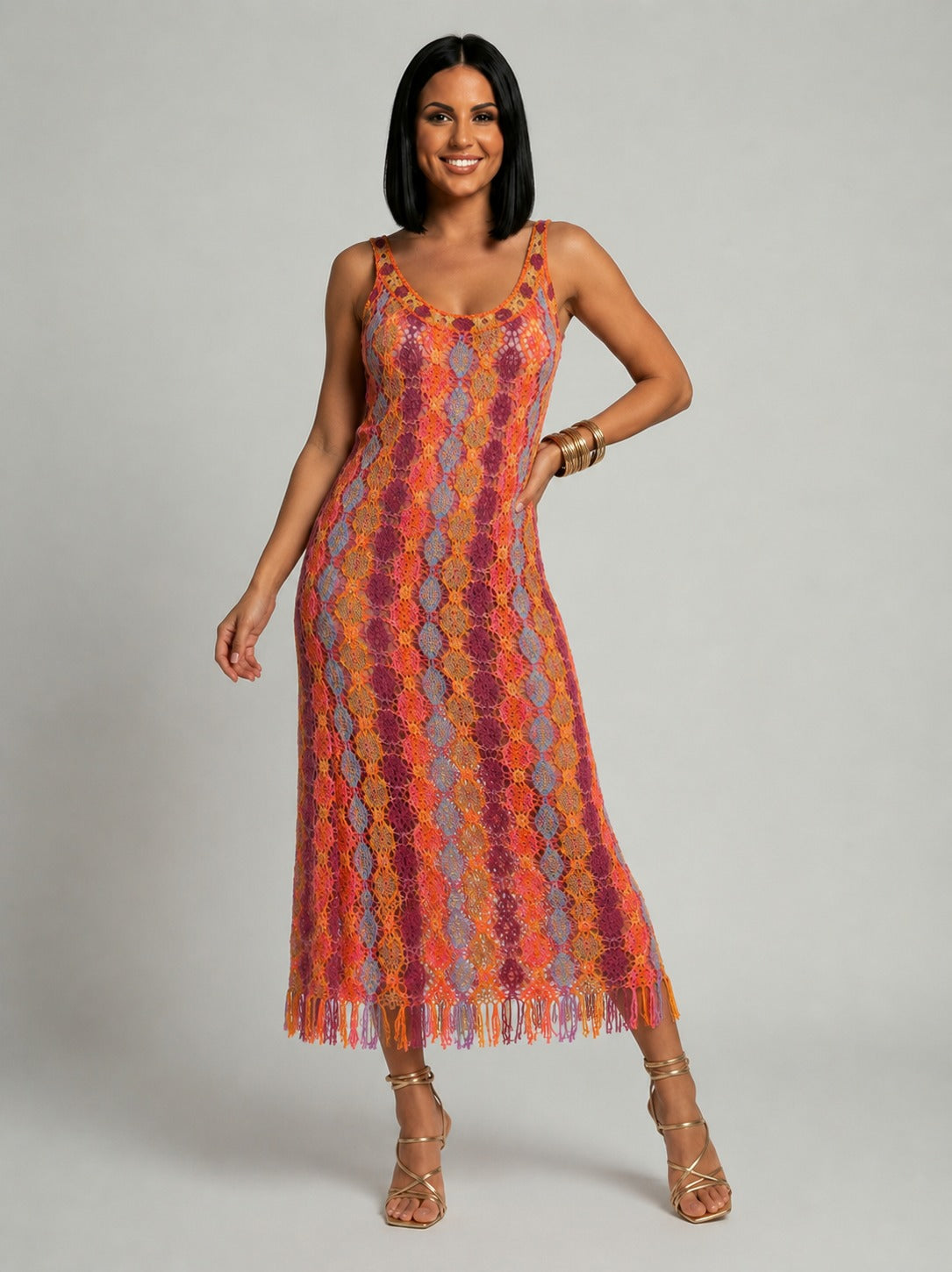Hallie | Women’s Sleeveless Scoop Neck Flowy Midi Dress