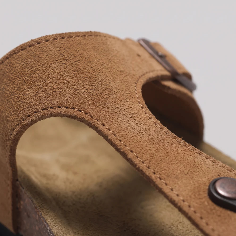 Michael | Men’s Round Toe Slip On Adjustable Buckle Slippers