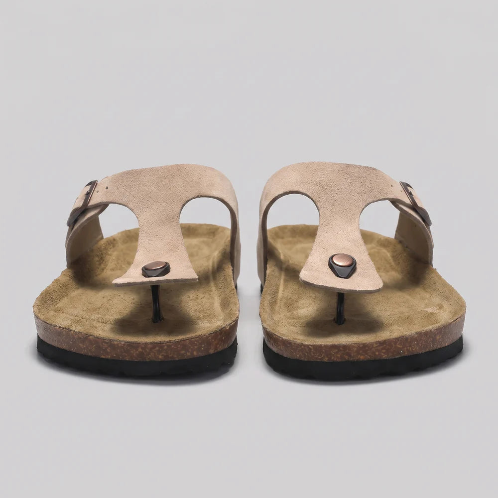 Michael | Men’s Round Toe Slip On Adjustable Buckle Slippers