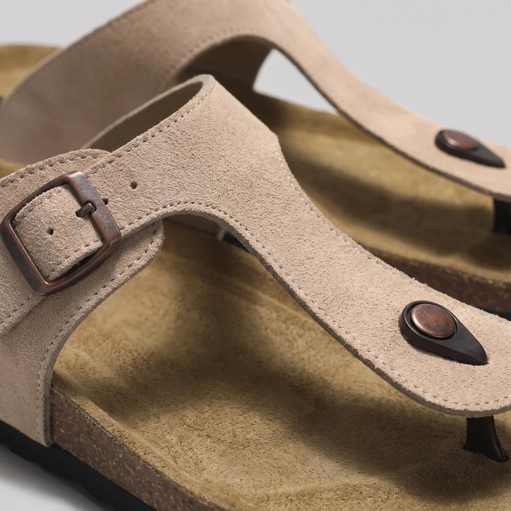 Michael | Men’s Round Toe Slip On Adjustable Buckle Slippers