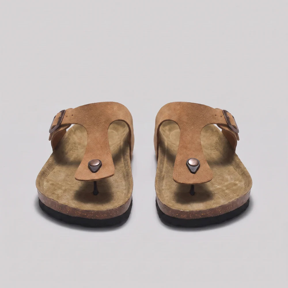 Michael | Men’s Round Toe Slip On Adjustable Buckle Slippers