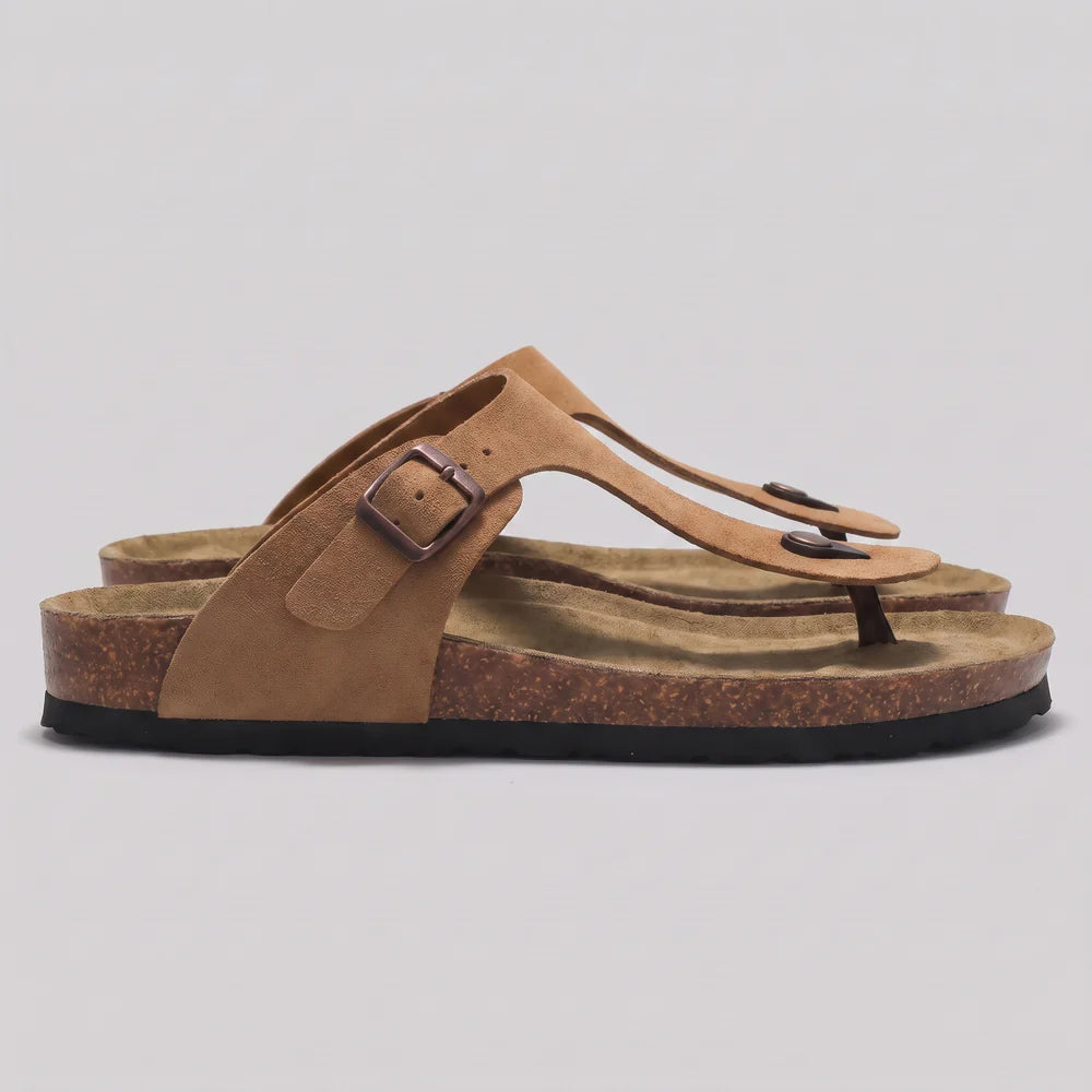 Michael | Men’s Round Toe Slip On Adjustable Buckle Slippers