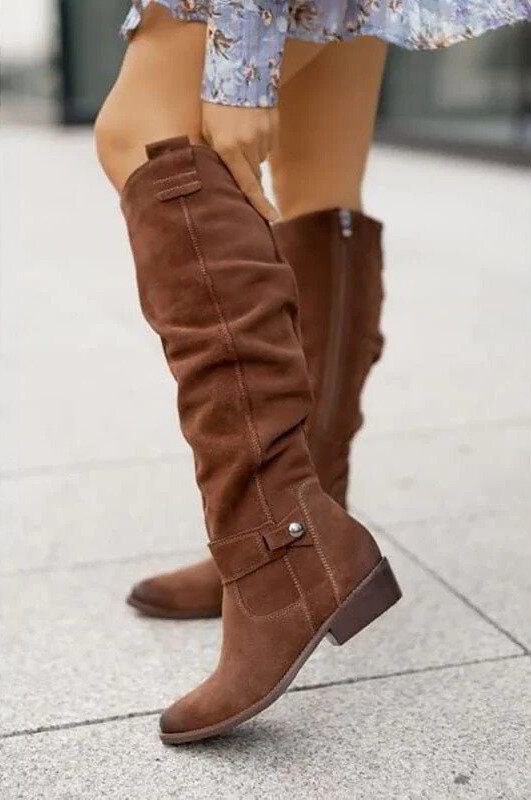 Holland | Women's Slouchy Knee-Length Strap Boots