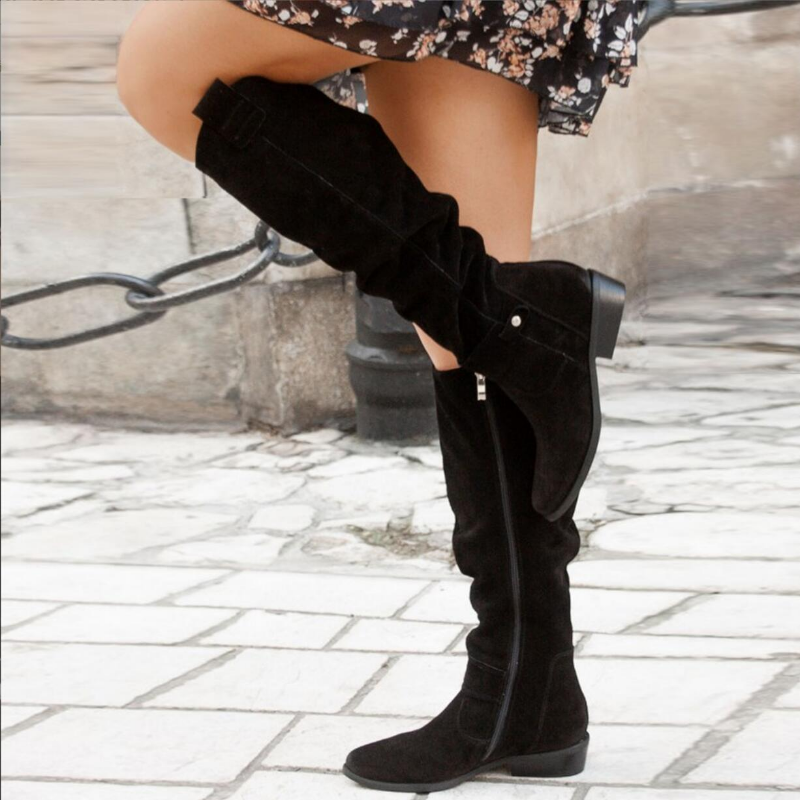 Holland | Women's Slouchy Knee-Length Strap Boots