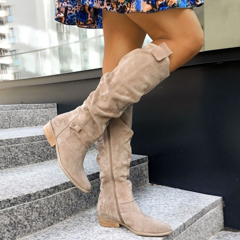 Holland | Women's Slouchy Knee-Length Strap Boots