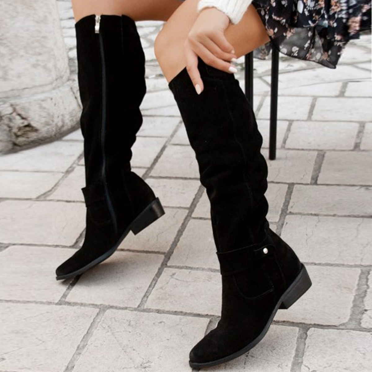 Holland | Women's Slouchy Knee-Length Strap Boots